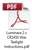 Luminara 2 x CR2450 Wax Tealight Instructions